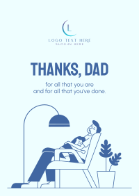 Daddy and Daughter Sleeping Poster