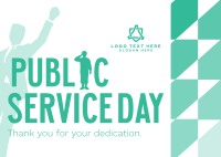 Minimalist Public Service Day Reminder Postcard