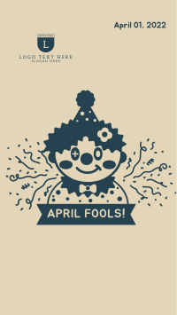 April Fools Clown Banner Facebook Story