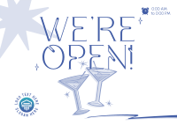 Sparkly Bar Opening Postcard Design