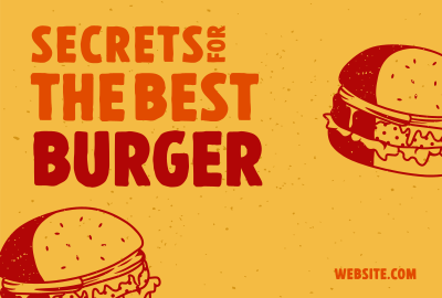 Retro Grilled Burger Pinterest Cover Image Preview