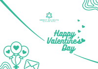 Simple Valentines Greeting Postcard Image Preview