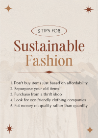 Stylish Chic Sustainable Fashion Tips Poster