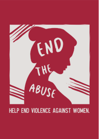 End the Abuse Woman Silhouette Flyer