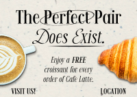 Perfect Coffee Croissant Postcard Design