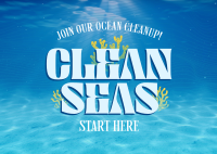 Clean Seas For Tomorrow Postcard Design