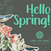 Scrapbook Hello Spring Linkedin Post Design