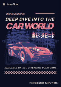 Retro Car Podcast Flyer