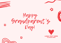 Happy Grandparents Scribble Postcard Image Preview