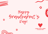 Happy Grandparents Scribble Postcard