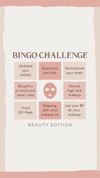 Beauty Bingo Challenge Instagram Story