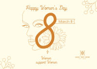 Women's Day Support Postcard Design
