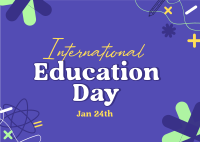 Celebrate Education Day Postcard Design