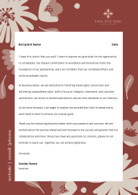 Dainty and Feminine Flowers Letterhead