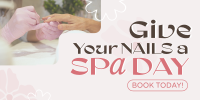 Nail Spa Day Twitter Post Design