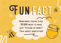 Honey Bees Fact Postcard Design