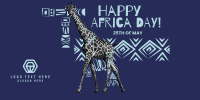 Giraffe Ethnic Pattern Twitter Post