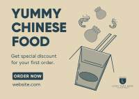 Asian Food Delivery Postcard