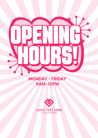 Opening Hours Sticker Poster