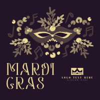 Mardi Gras Glamour Linkedin Post Design