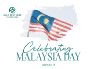 Malaysia Flag Independence Postcard