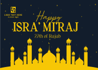 Isra' Mi'raj Spiritual Night Postcard Design