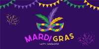 Mardi Gras Mask Twitter Post