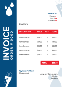 Wrench and Water Invoice