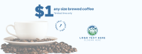 $1 Brewed Coffee Cup Facebook Cover
