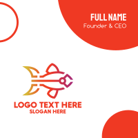 Gradient Fish Outline Business Card Image Preview