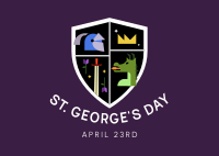 St. George's Day Shield Postcard