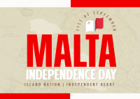 Simple Malta Independence Day Postcard