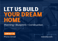 Blueprint Construction Postcard Design