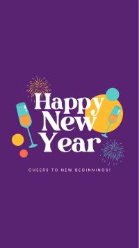 New Year Cheers Facebook Story Design