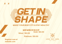 Power Gym Membership Postcard Design