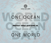 Clean World Ocean Day Awareness Facebook Post