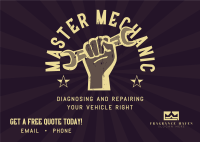 Retro Master Mechanic Postcard Image Preview