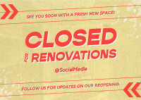 Generic Closed for Renovations Postcard Design