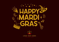 Mardi Gras Festival Postcard