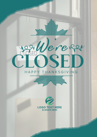 Autumn Thanksgiving We're Closed  Poster