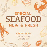 Rustic Seafood Restaurant Instagram Post Design