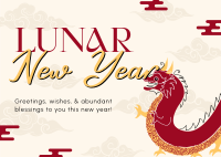 Lunar Dragon Postcard Design