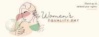 Woman Line Art Facebook Cover Image Preview