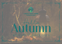 Hello Autumn Greeting Postcard Design