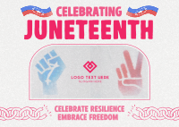 Rustic Juneteenth Greeting Postcard