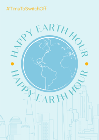 Earth Hour Lineart Poster