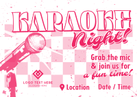 Pop Karaoke Night Postcard Design