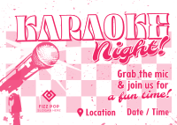 Pop Karaoke Night Postcard Image Preview