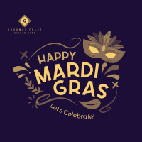 Mardi Gras Mask Instagram Post Image Preview