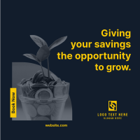 Grow Your Savings Linkedin Post Design
